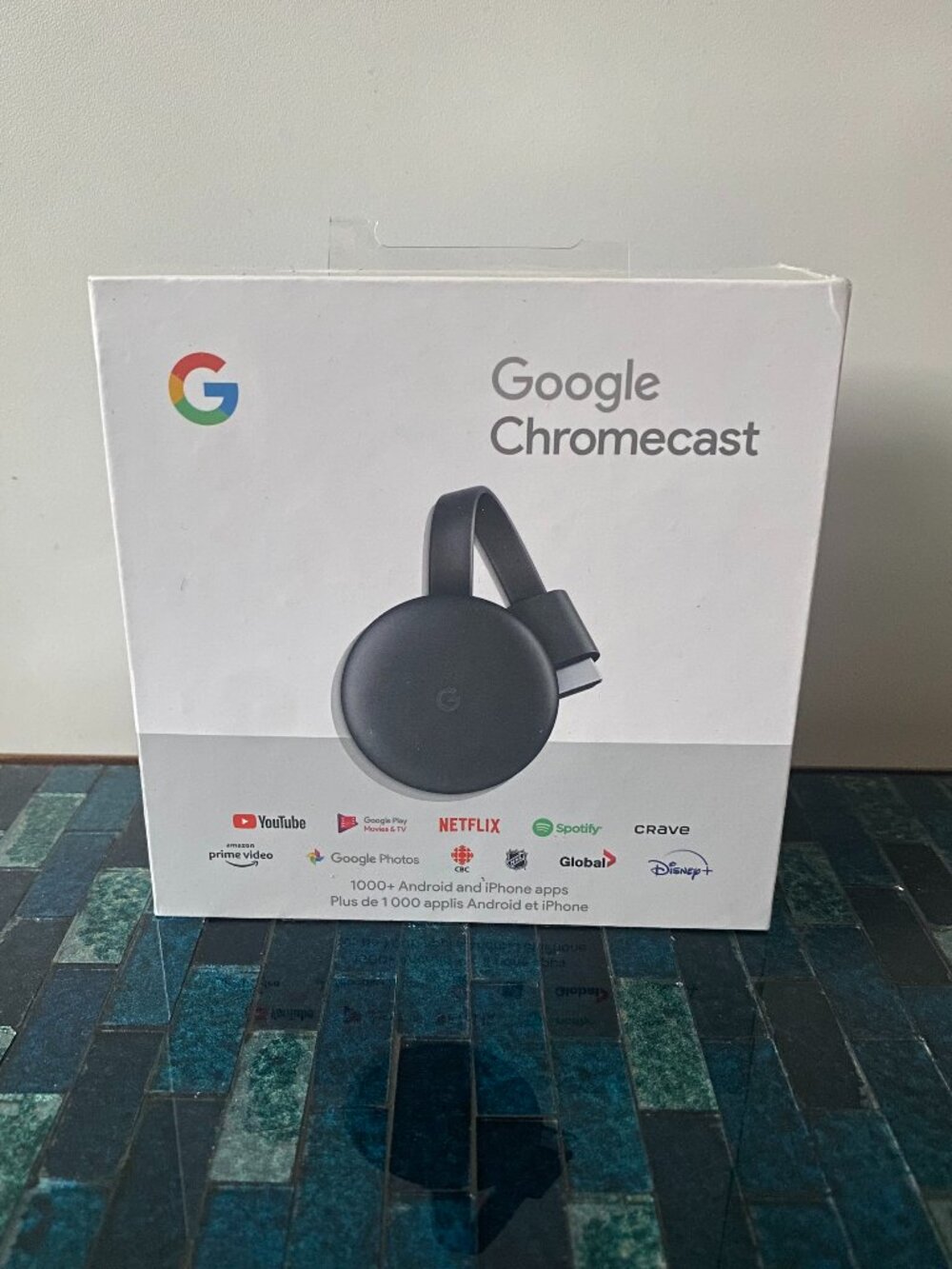 NIB Google Chromecast 3rd Generation Media Streamer Charcoal GA00439-CA Sealed